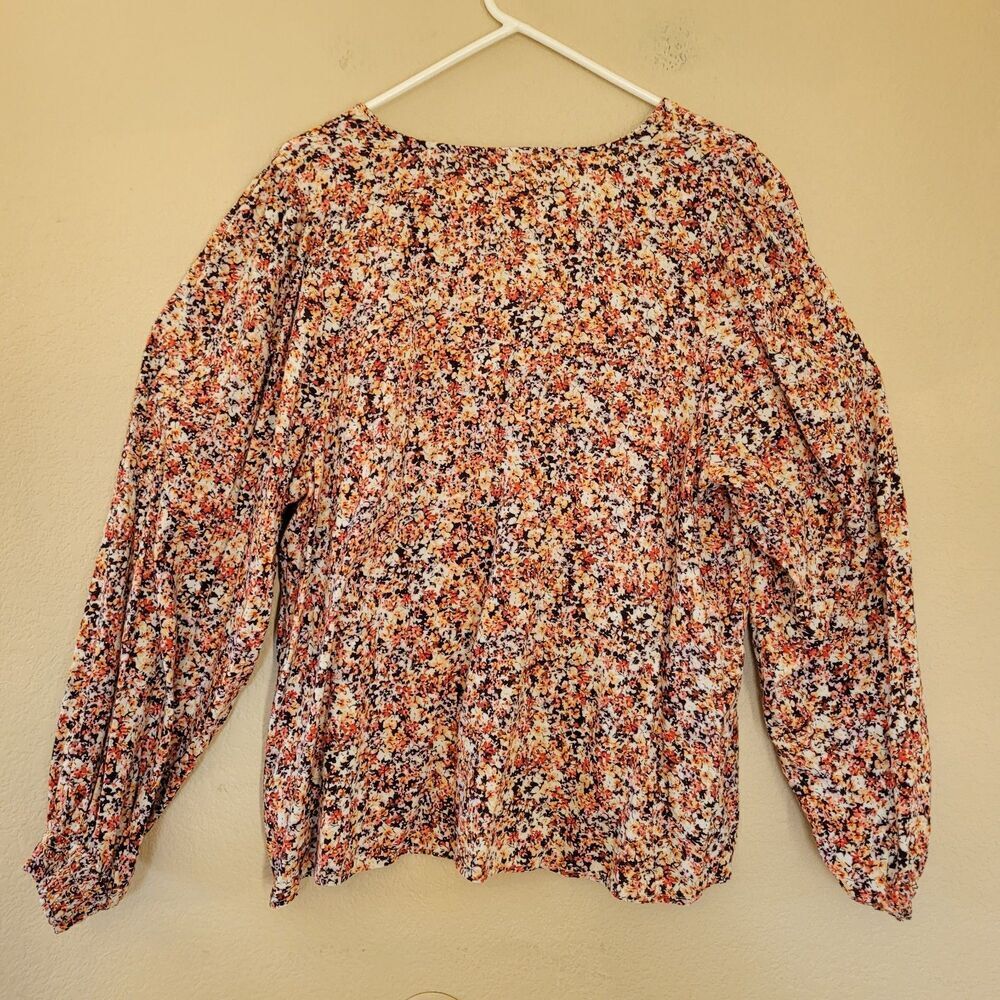 Old Navy Womens Peasant Boho Top XL Tall Long Sleeve Floral Balloon Sleeves Boho - Picture 7 of 7